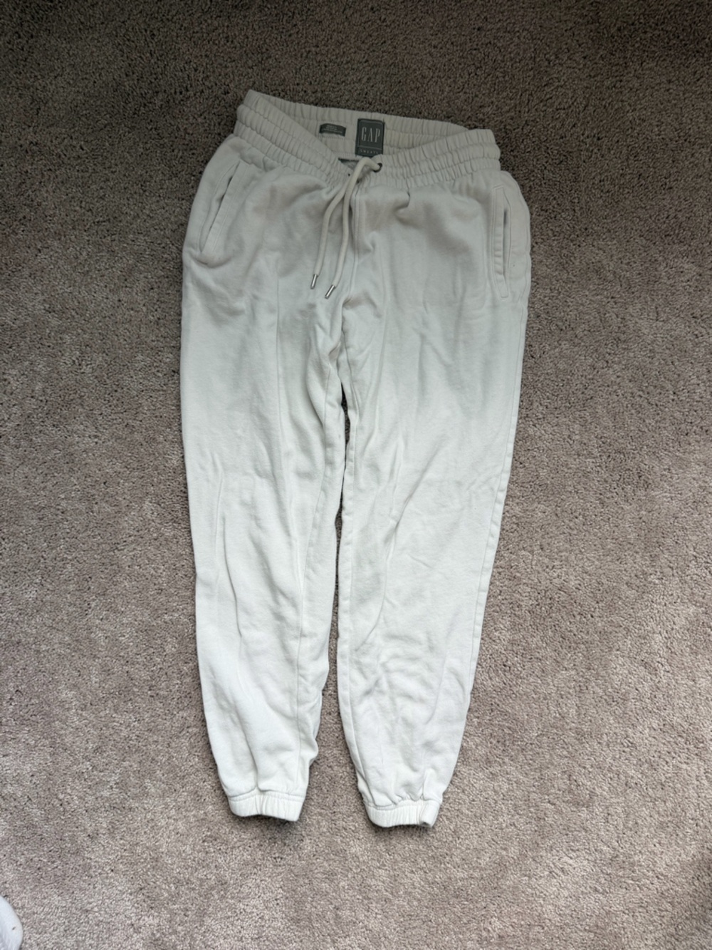 GAP Women's Light Cream Drawstring Jogger Pants